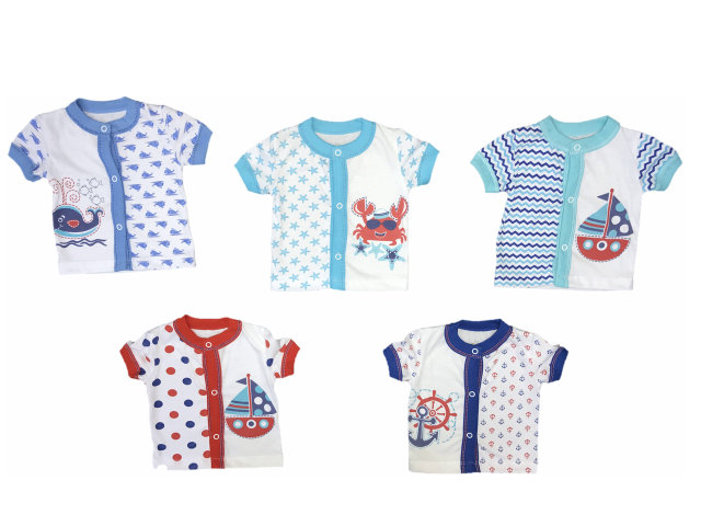 12469 Кофта короткий рукав Морская коллекция