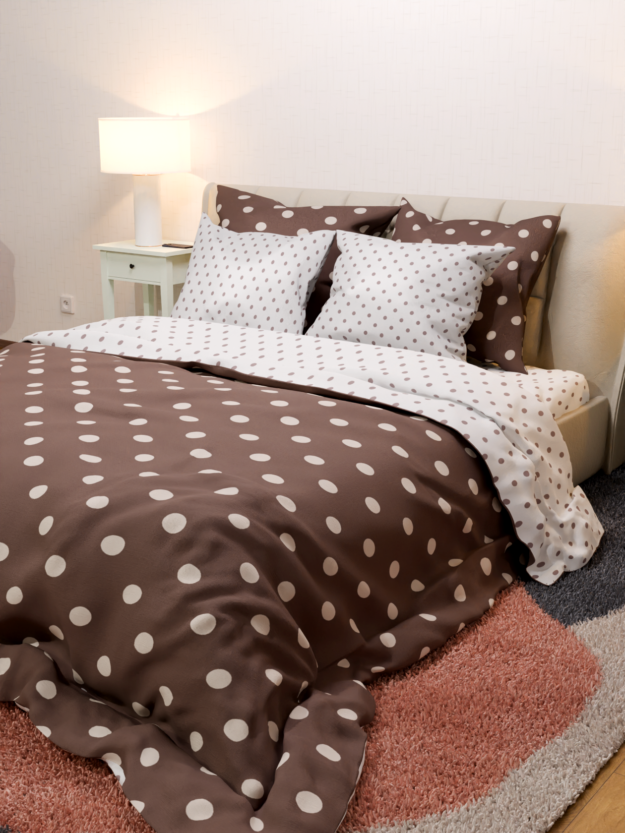 качественный кпб бязь 2-х сп.+ европростынь "горох"