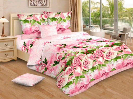 качественный кпб бязь 2 сп с европростыней ночь нежна