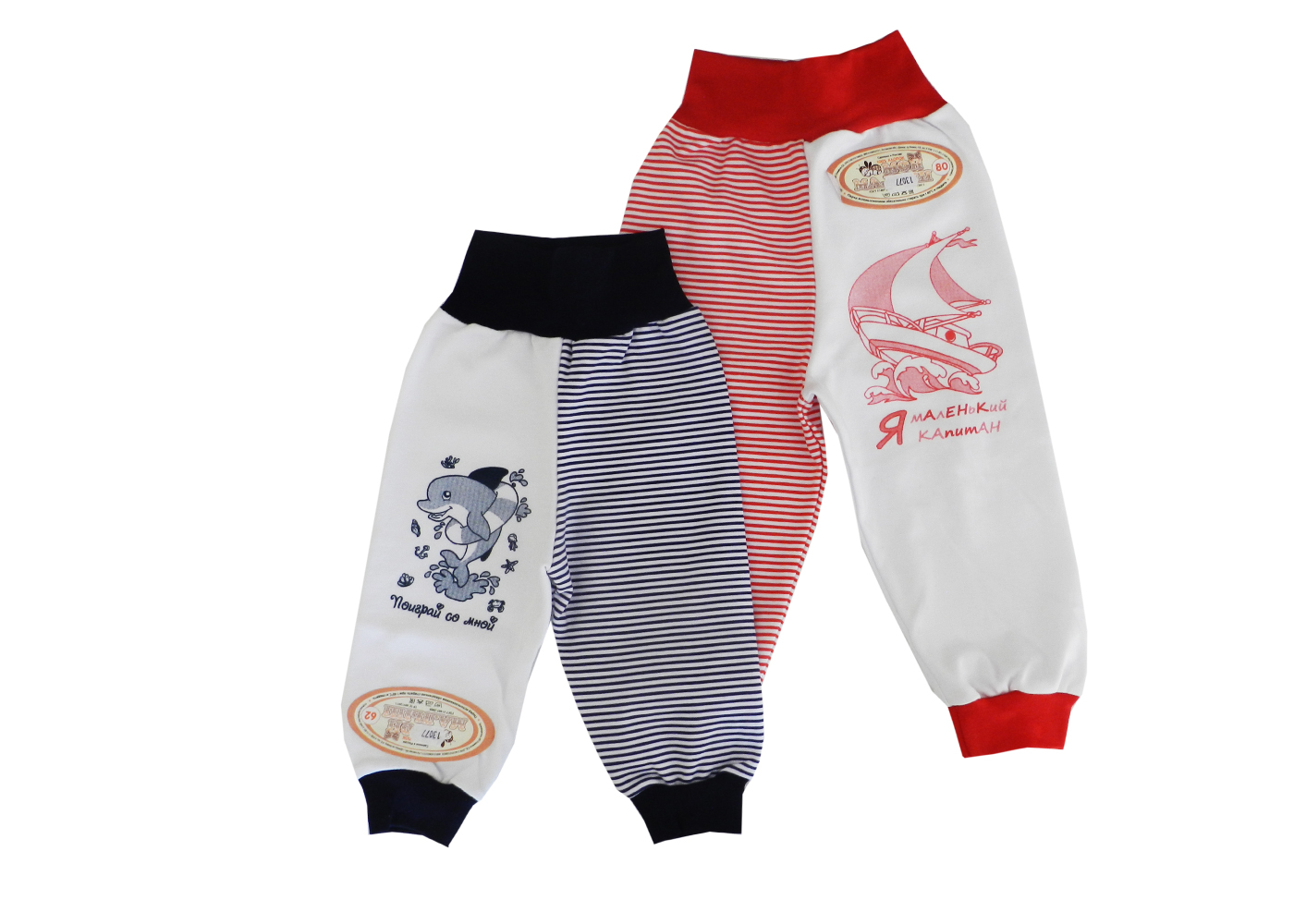 13077 Штаны Морская коллекция интерлок