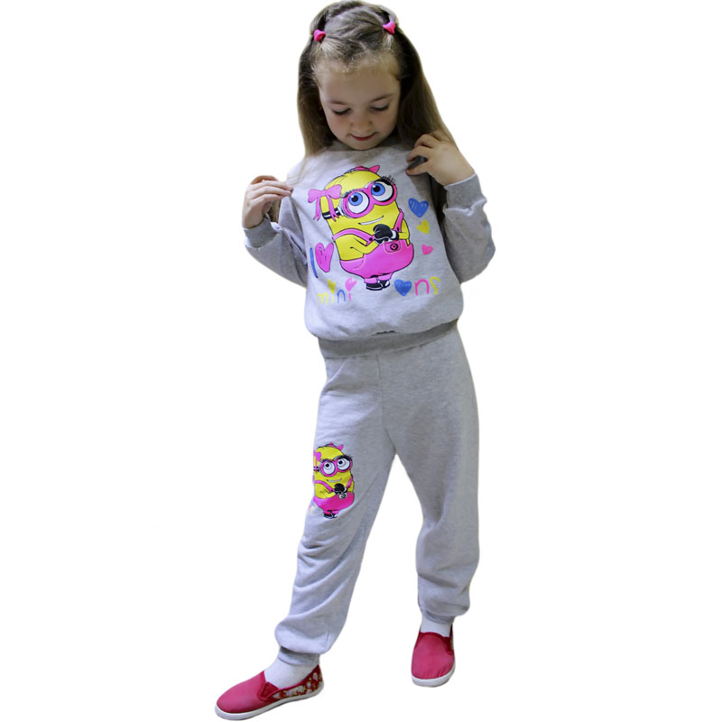 080725 У Костюм детский начес серый + накат