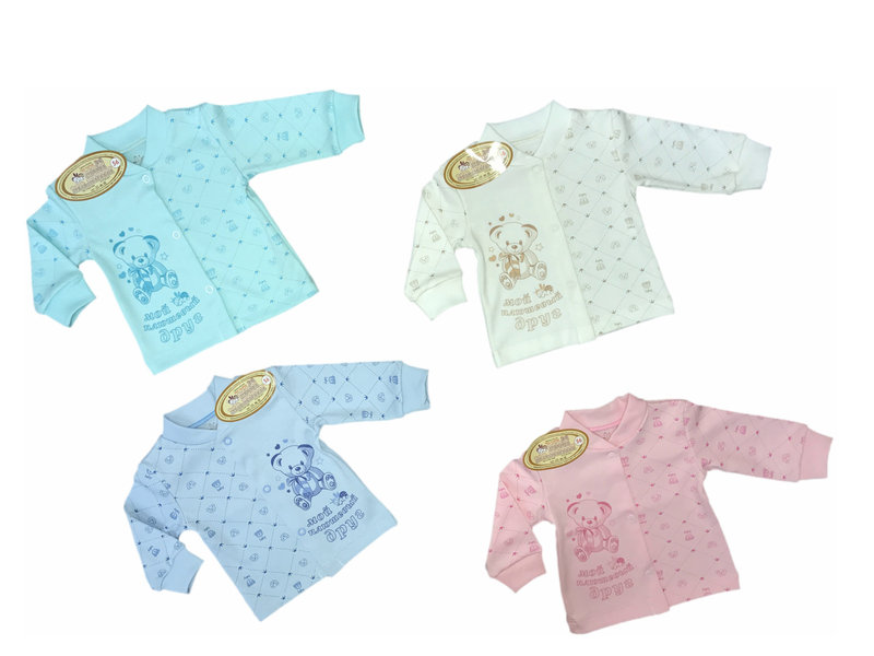 3368 Кофта длинный рукав Мишка с бантом