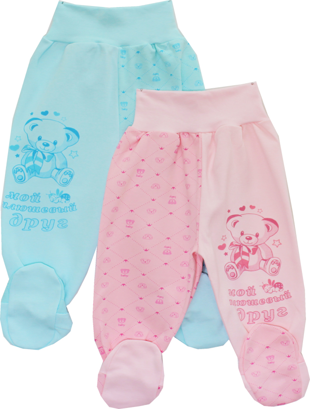 5430 Ползунки евро Мишка с бантом интерлок