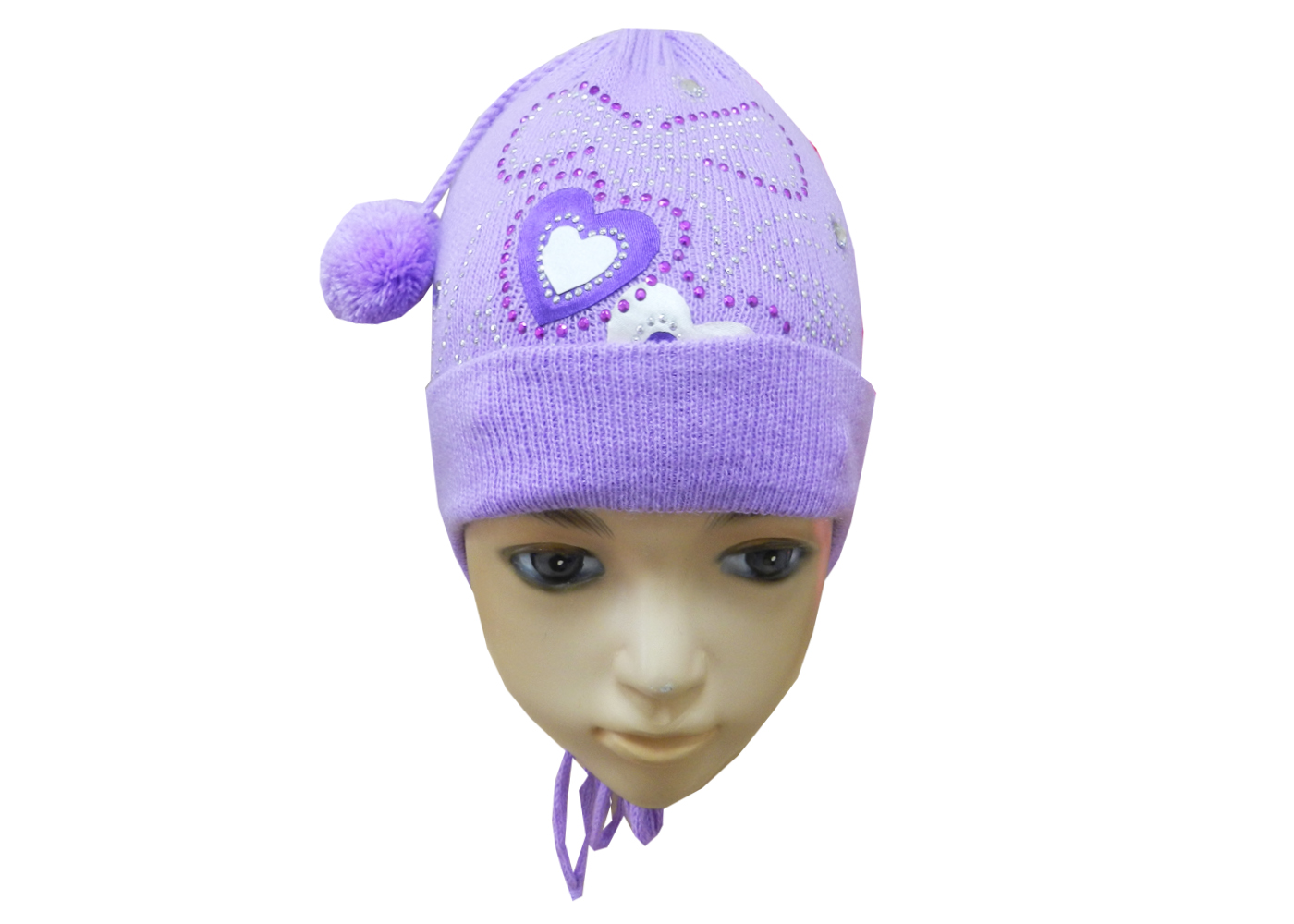 Сердечки одинарка шапка
