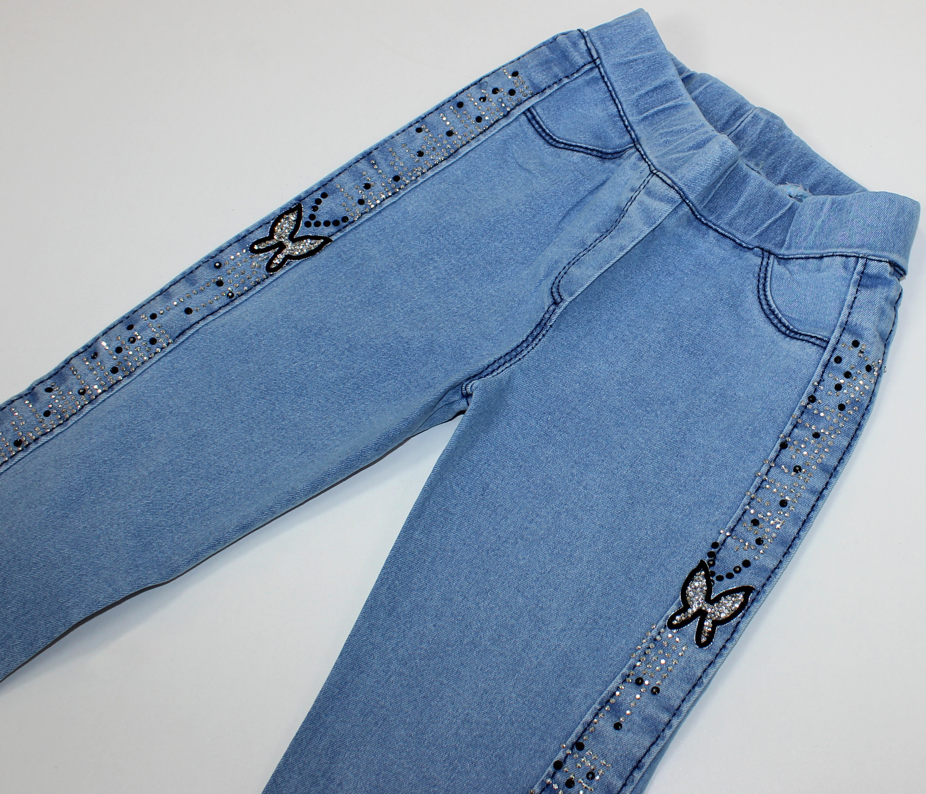 6394 Джинсы для девочки на резинке