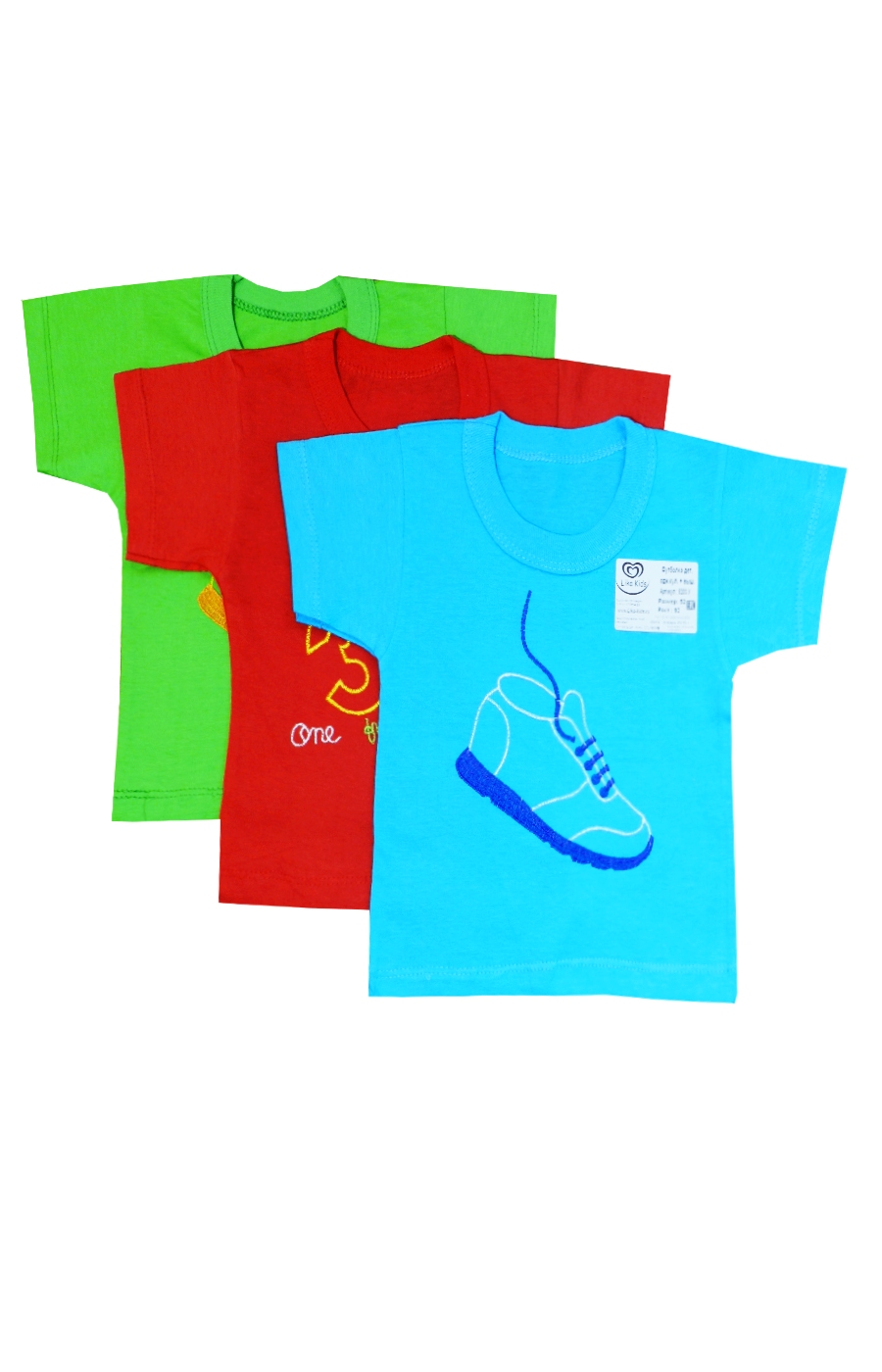 0203 У Футболка однотонная с вышивкой