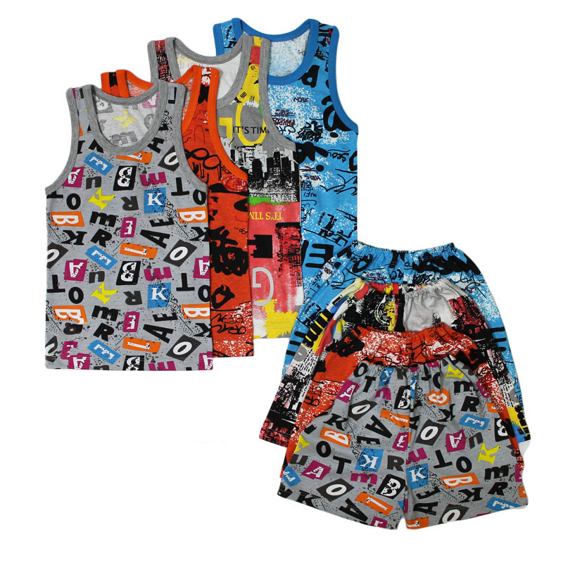 Борцовка+шорты цветные кулир для мальчика