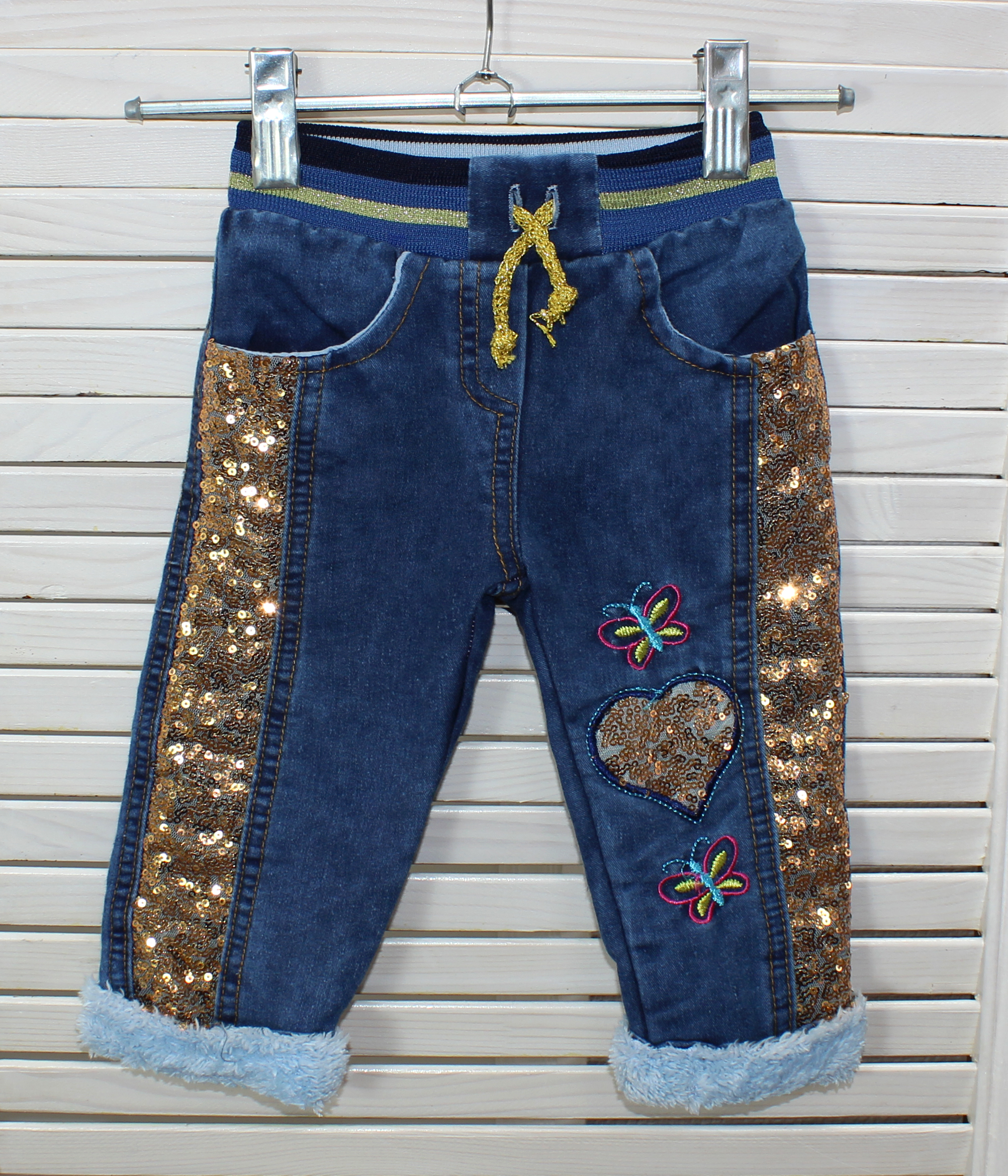 8080 Джинсы для девочек(утепленные)