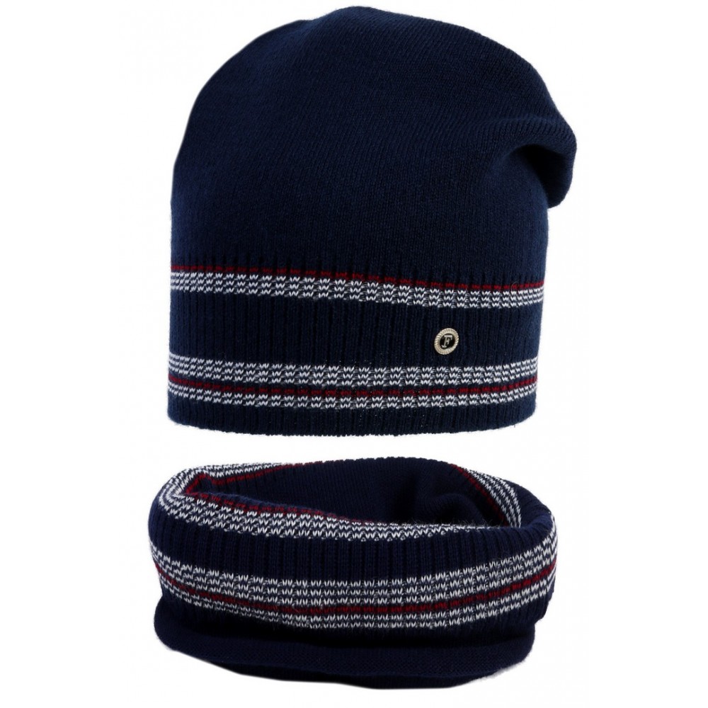 19019AMI Шапка+снуд для мальчика