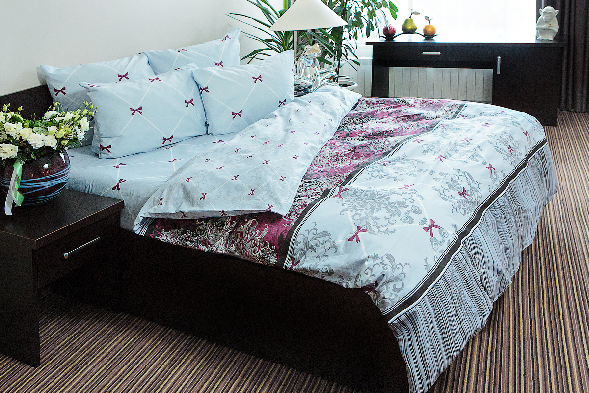 качественный кпб поплин 2 сп с европростыней ночь нежна