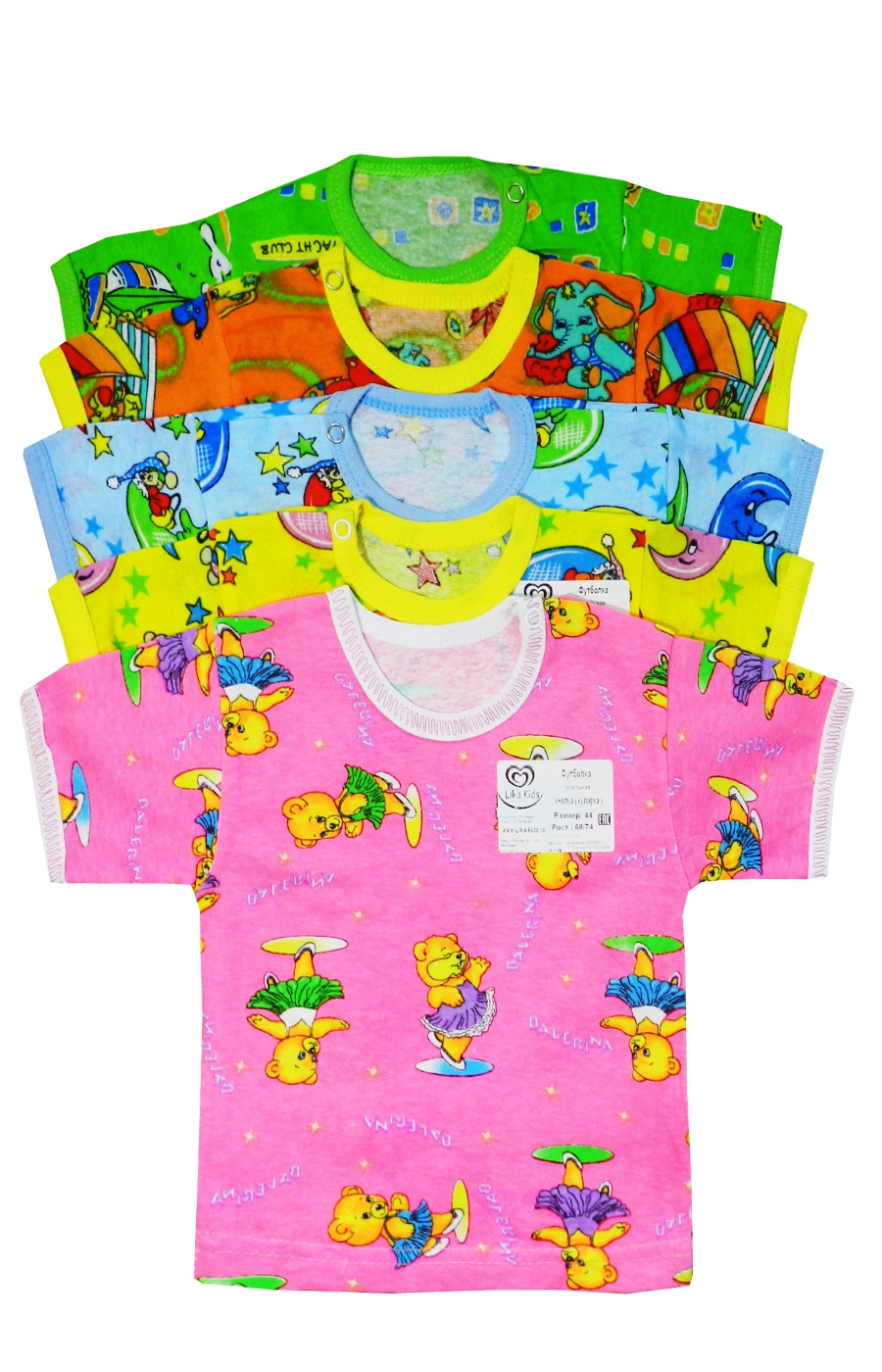 качественная одежда футболка ясельная (кнопка)