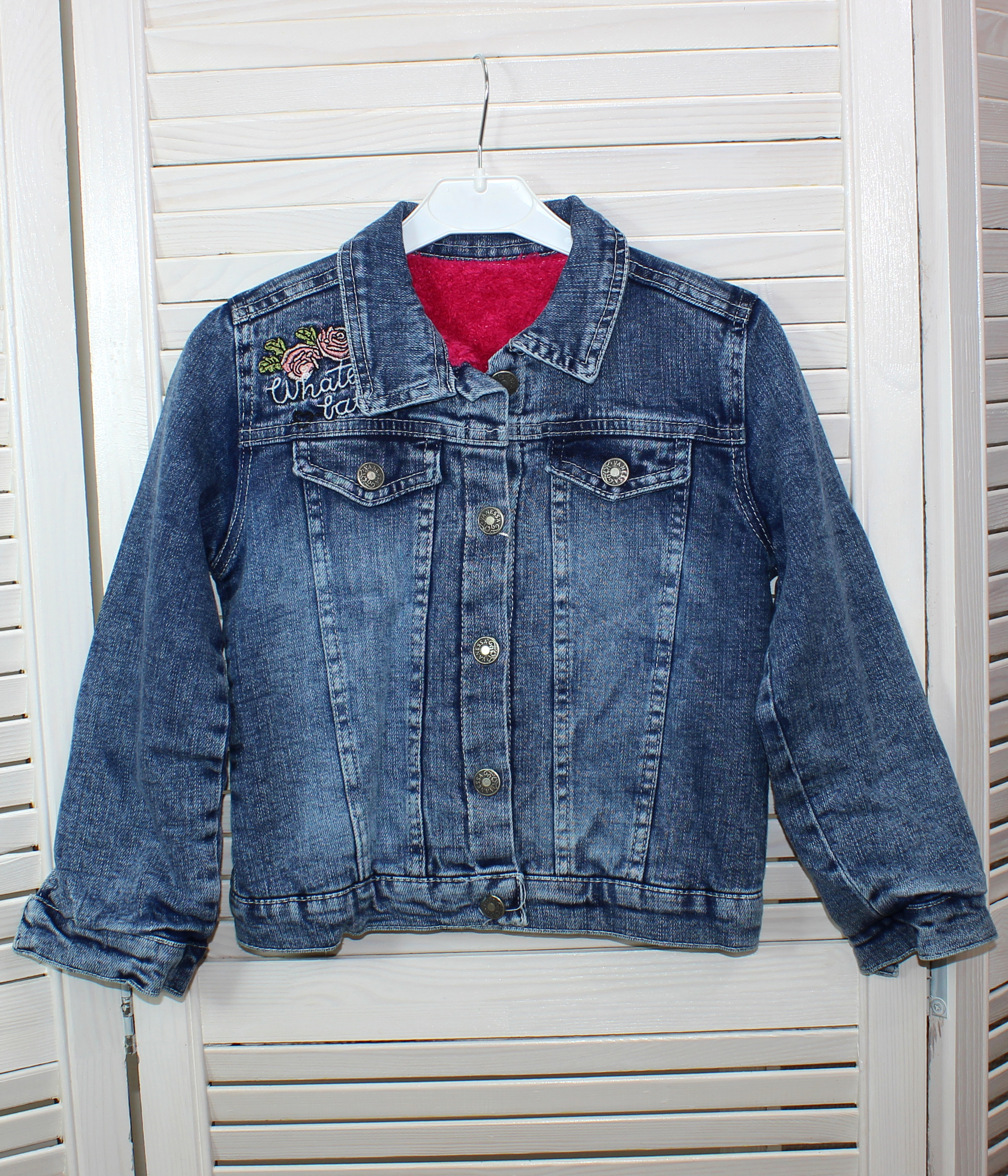 46126 Куртка джинсовая для девочки утепленная