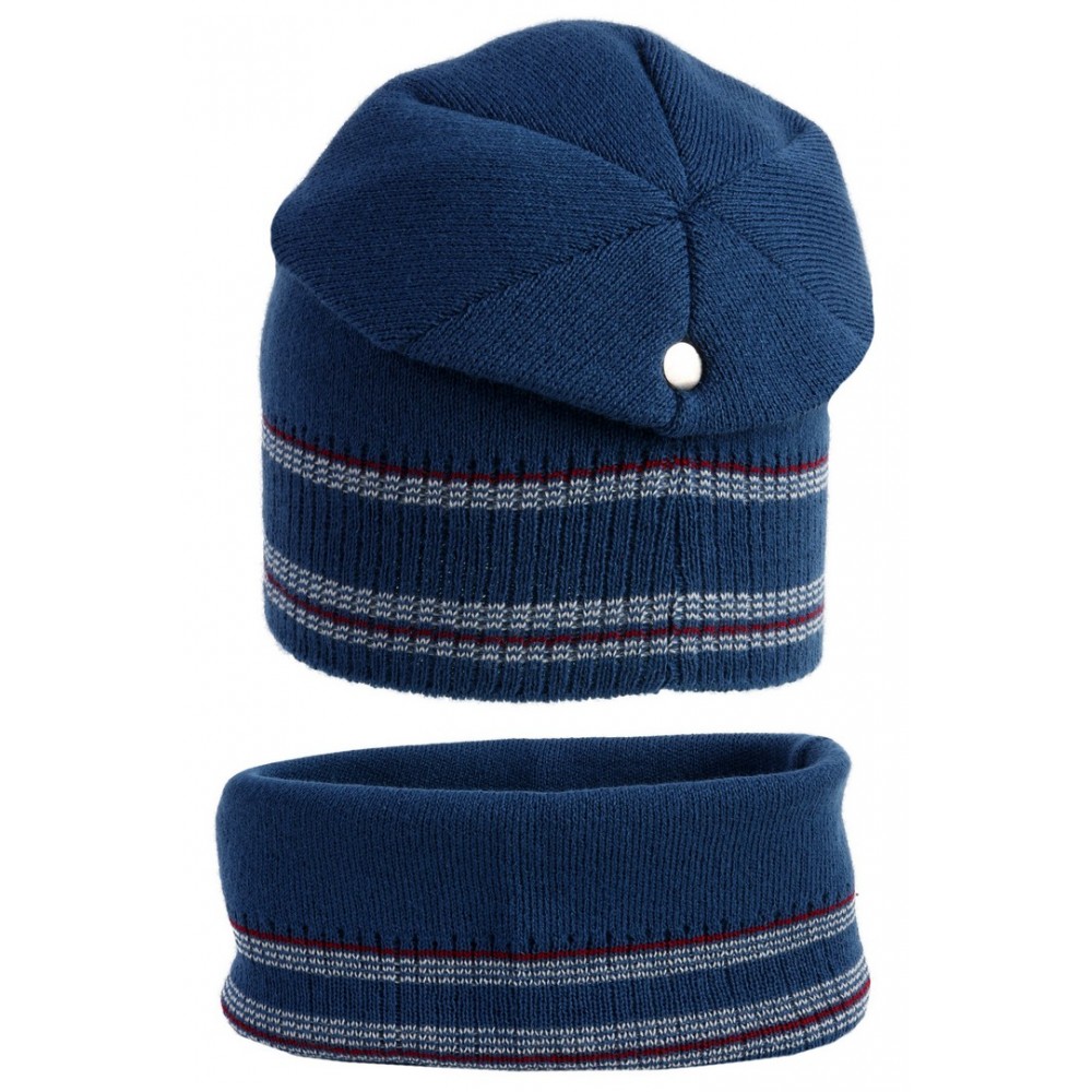 19019AMI Шапка+снуд для мальчика