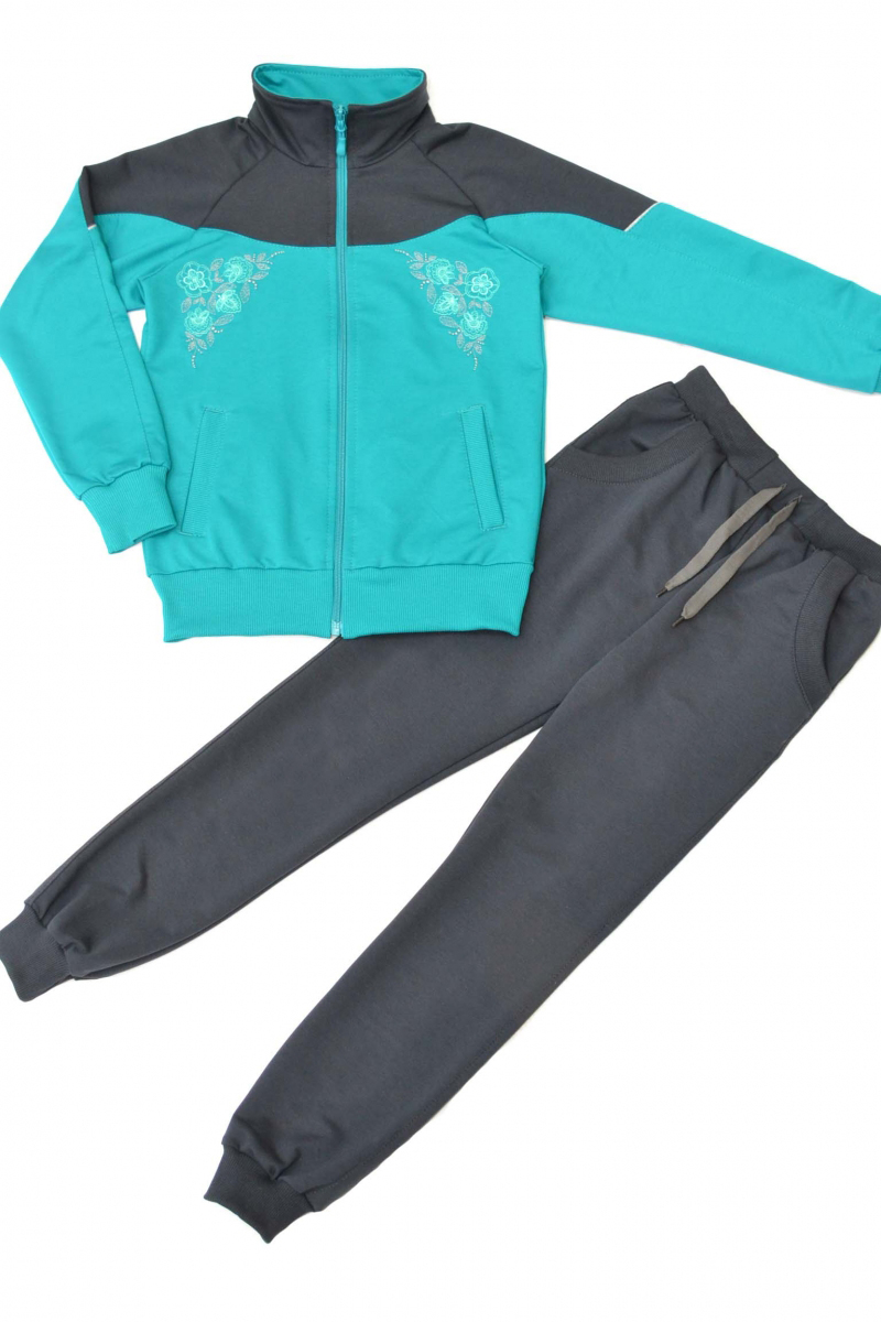 модная детская одежда 1219 т костюм для девочки трикотажный