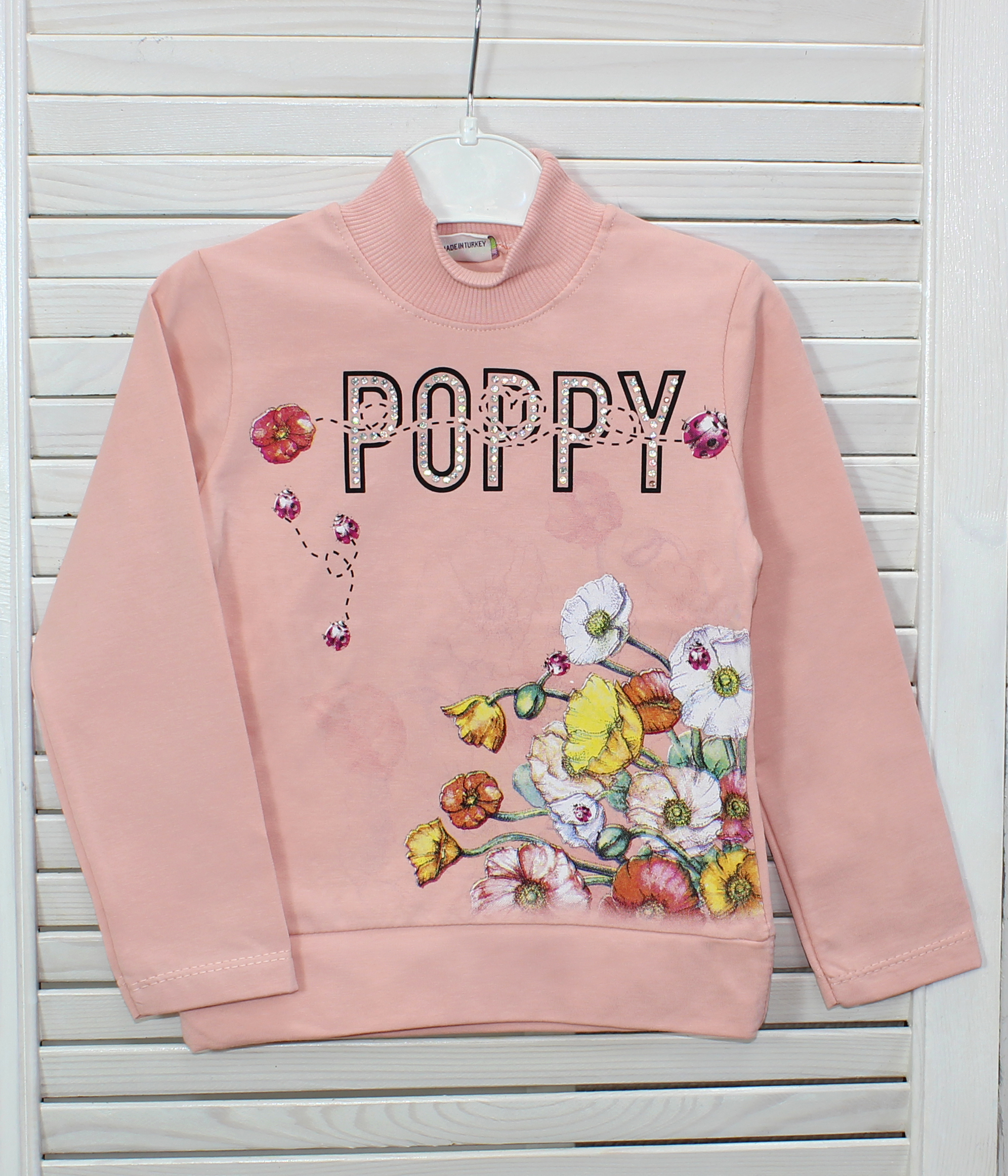 модная детская одежда 6610 водолазка для девочки(начес)