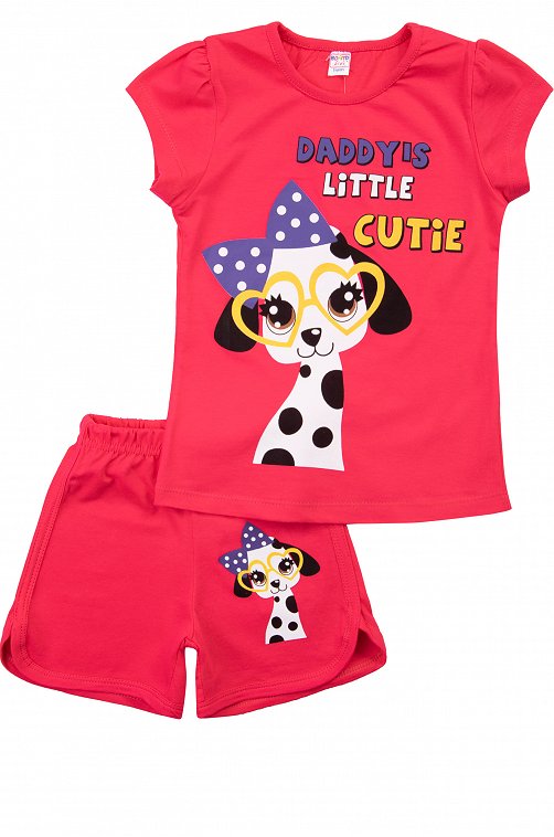 модная детская одежда 005 комплект для девочки (футболка шорты)