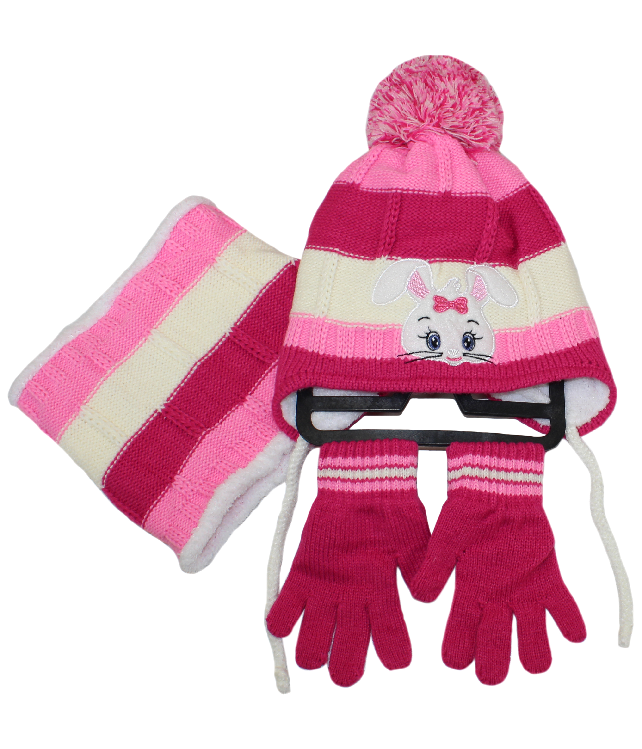 51139 Комплект для девочки(шапка+снуд+перчатки)