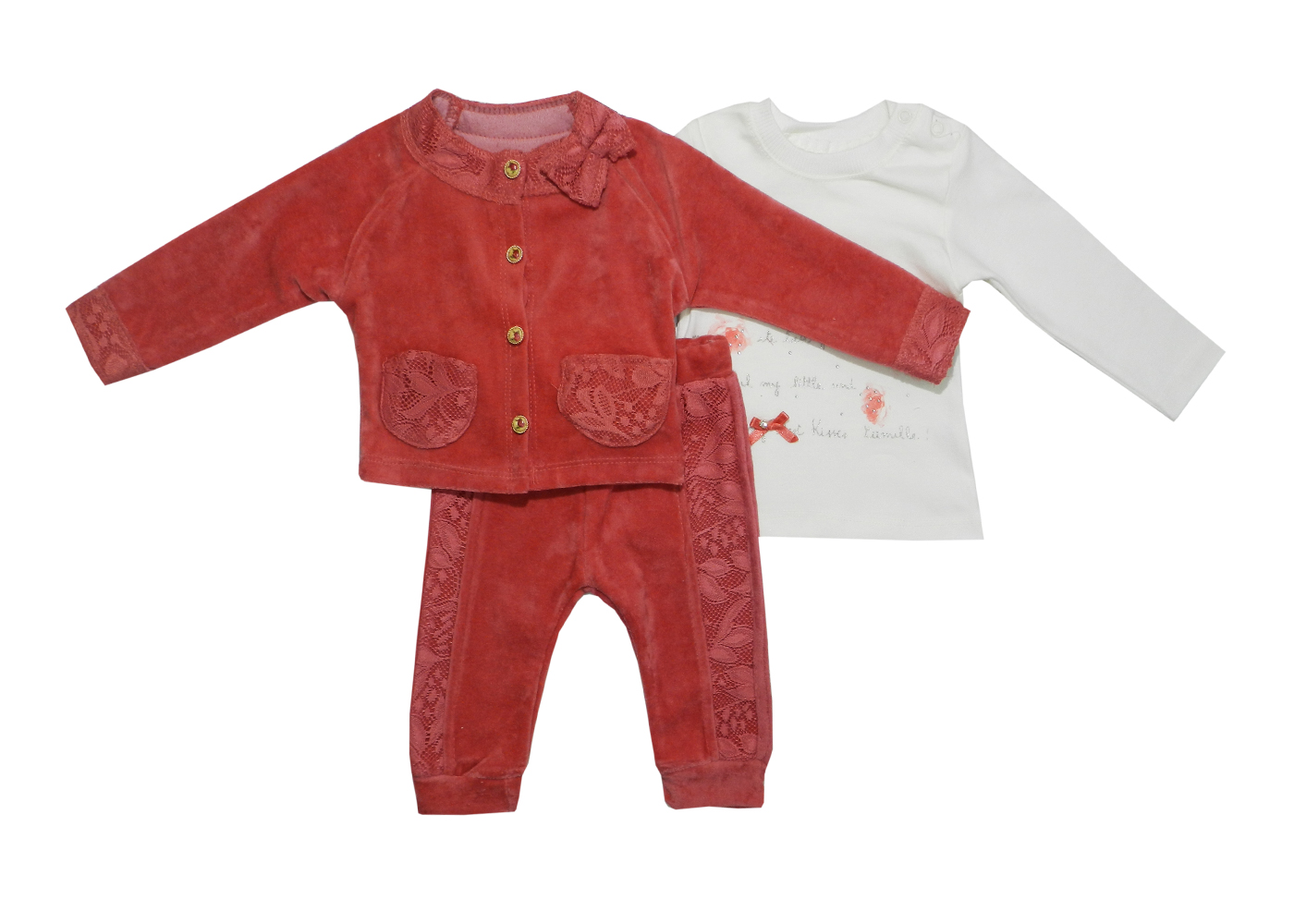 модная детская одежда 839/1 костюм тройка для девочки