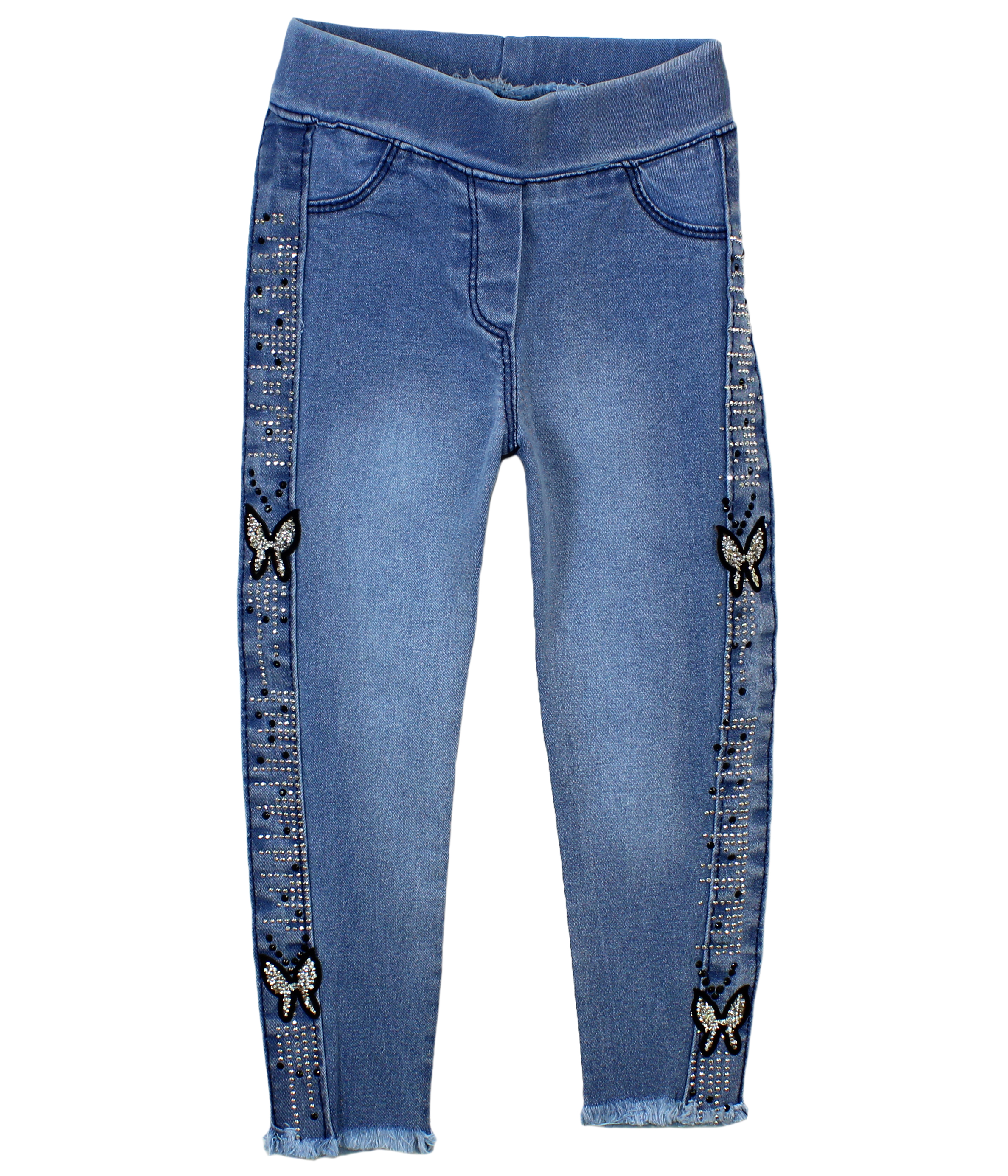 6393 Джинсы для девочки на резинке