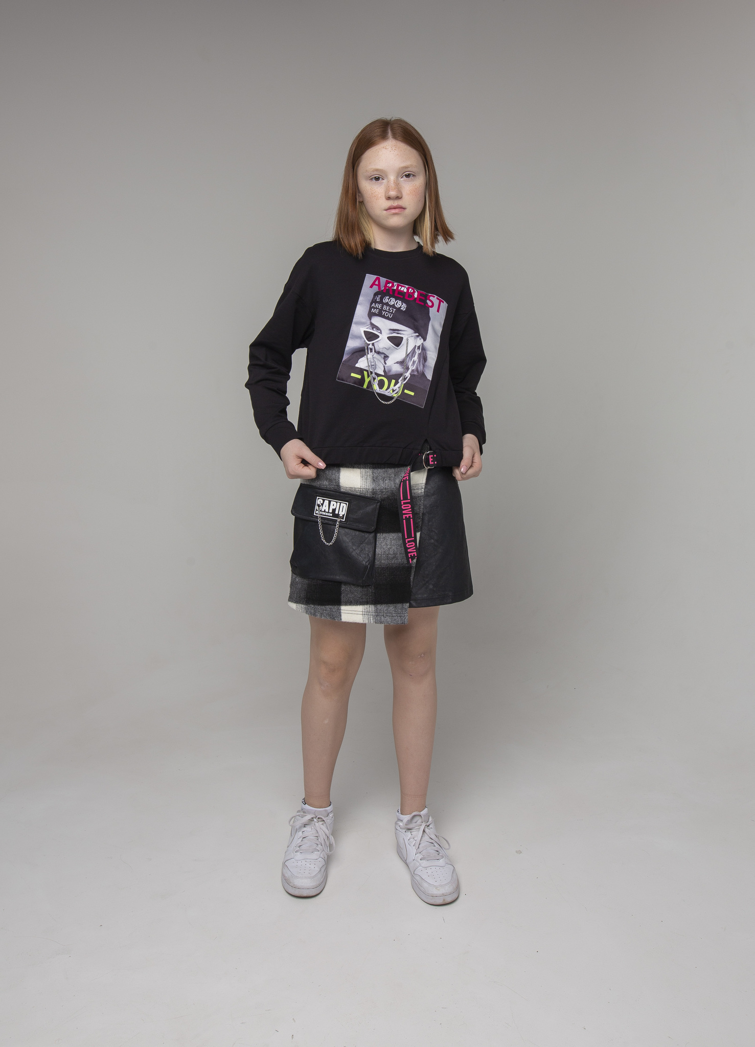 модная детская одежда 21094 свитшот для девочки