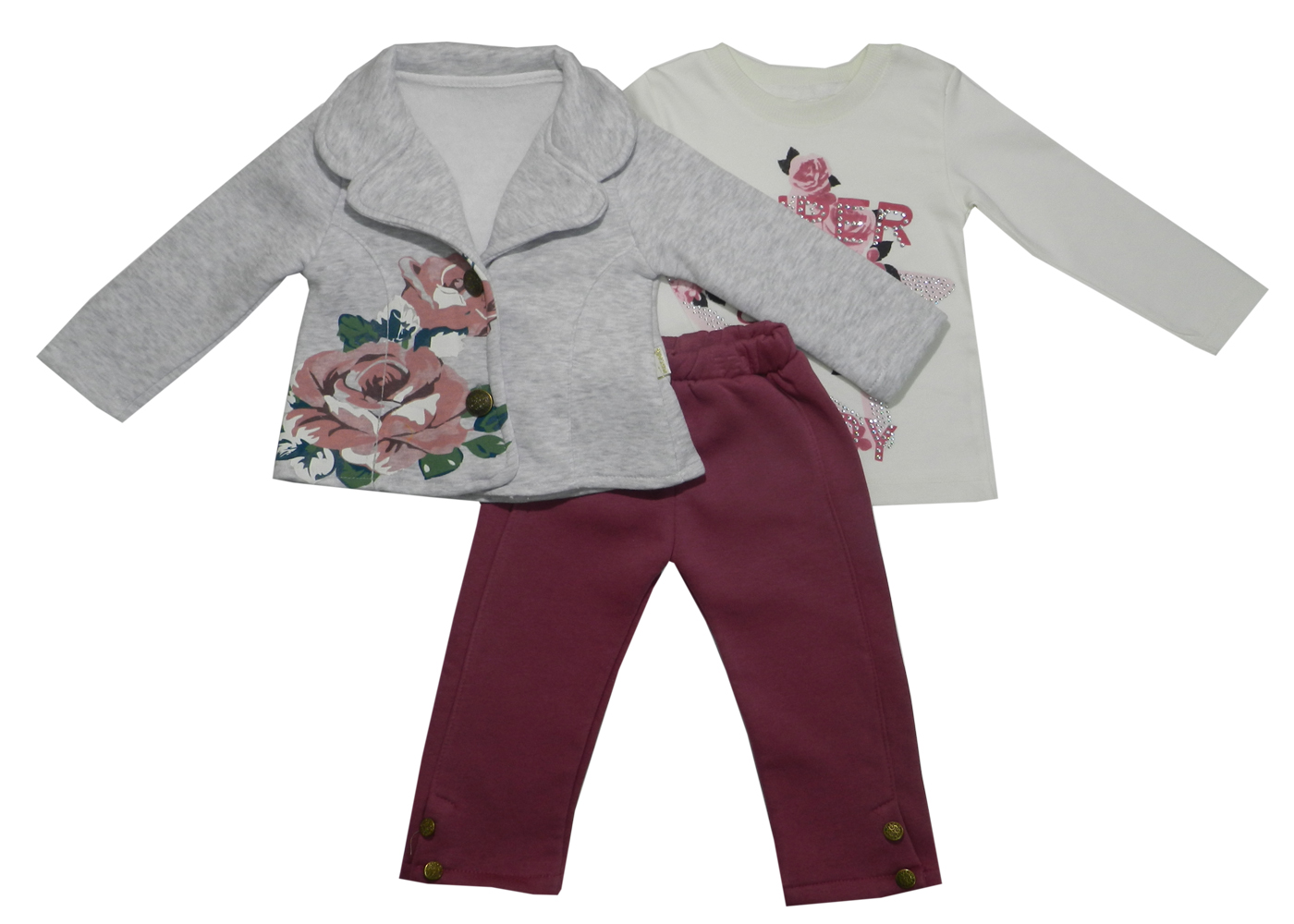 модная детская одежда 824 костюм тройка для девочки