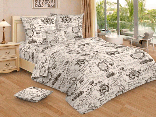 качественный кпб бязь 2 сп с европростыней ночь нежна